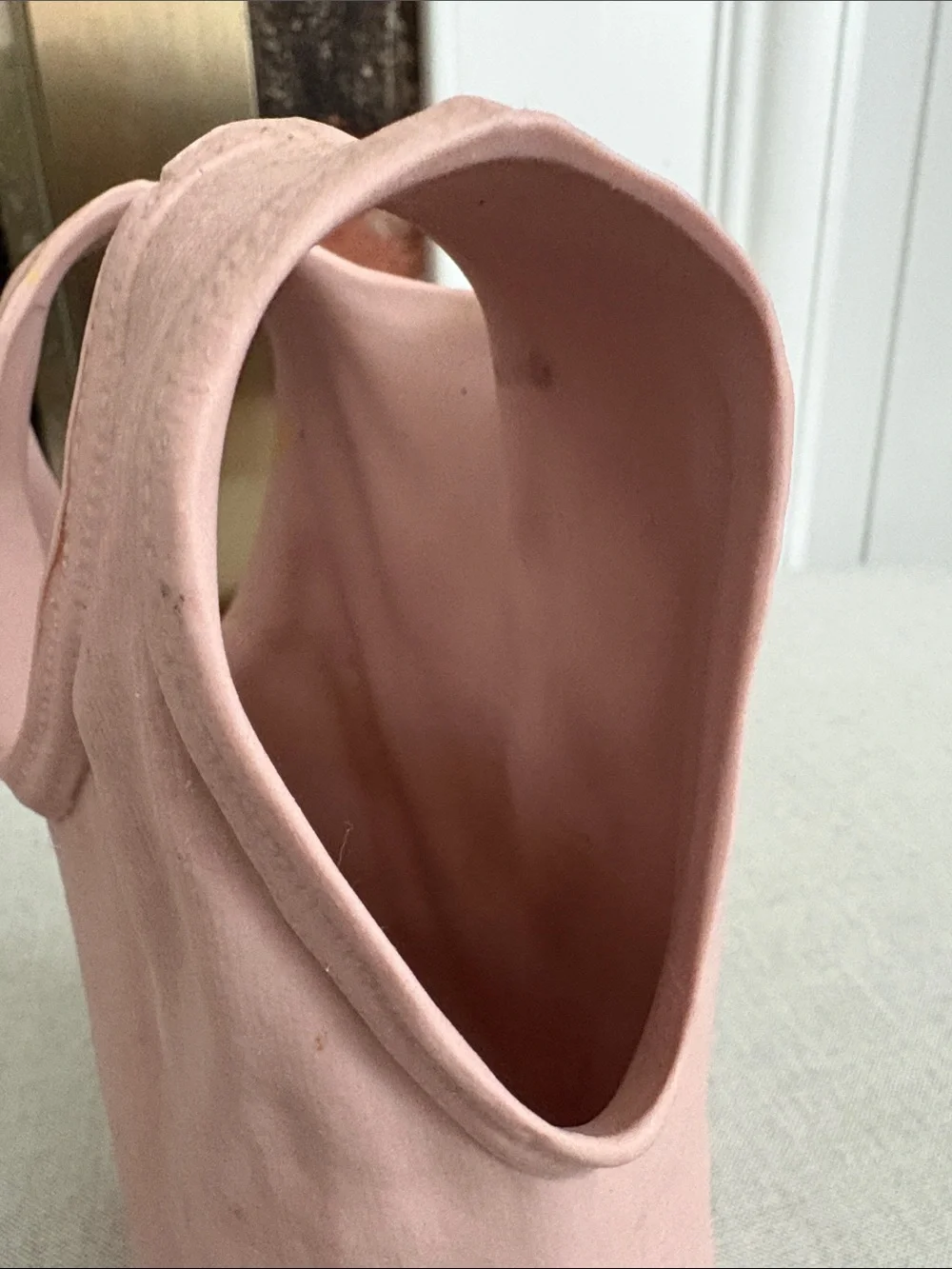 7.5” Pop Art Pink Ceramic Tank T-Shirt Vase Sculpture by Michel Harvey Vintage